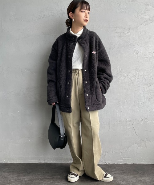 DANTON（ダントン）の「【WEB先行予約】[DANTON/ダントン] スタンドカラー ダブルフェイスボアフリースカーディガン(WEB限定)（ブルゾン・レディース・ベージュ/ブラック/チャコールグレー・L/M/S）」の19枚目の写真