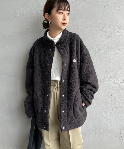 DANTON（ダントン）の「【WEB先行予約】[DANTON/ダントン] スタンドカラー ダブルフェイスボアフリースカーディガン(WEB限定)（ブルゾン・レディース・ベージュ/ブラック/チャコールグレー・L/M/S）」の16枚目の写真