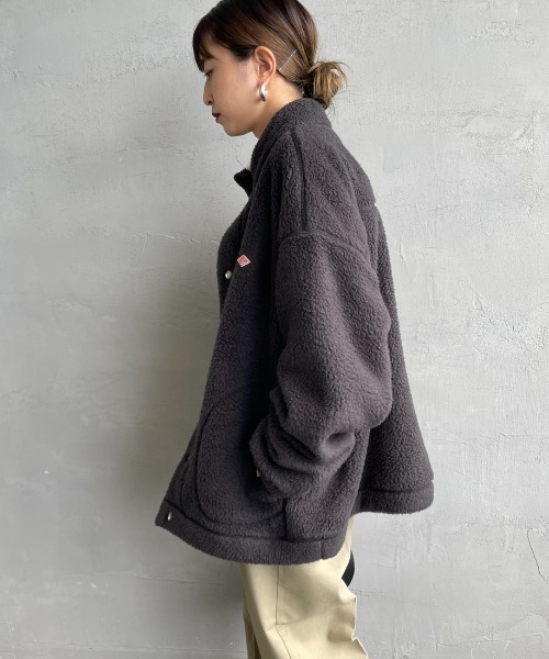 DANTON（ダントン）の「【WEB先行予約】[DANTON/ダントン] スタンドカラー ダブルフェイスボアフリースカーディガン(WEB限定)（ブルゾン・レディース・ベージュ/ブラック/チャコールグレー・L/M/S）」の17枚目の写真