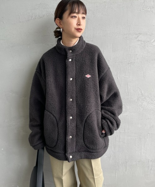 DANTON（ダントン）の「【WEB先行予約】[DANTON/ダントン] スタンドカラー ダブルフェイスボアフリースカーディガン(WEB限定)（ブルゾン・レディース・ベージュ/ブラック/チャコールグレー・L/M/S）」の15枚目の写真