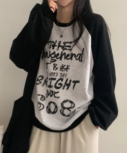 VIVID LADY(ビビッドレディー)の「ヴィンテージロゴ 配色ラグラン スウェットトップス(スウェット・レディース・ワイン/ブラウン/ネイビー/ブラック・FREE)」の21枚目の写真