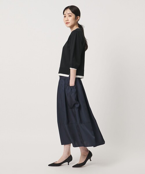 UNITED ARROWS(ユナイテッドアローズ)の「シルクライク ティアード スカート ‐ウォッシャブル‐(スカート・レディース・ネイビー/その他1・36/38)」の8枚目の写真