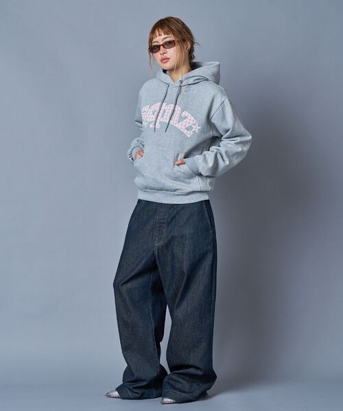 SEQUENZ(シークエンズ)の「※WEB限定 / チェック柄ワッペン / 短丈裏起毛ジップパーカー / sqnzgingham applique pk(パーカー・メンズ・ブラック/ブルー/ライトピンク/ブラウン・SMALL/MEDIUM/LARGE)」の9枚目の写真