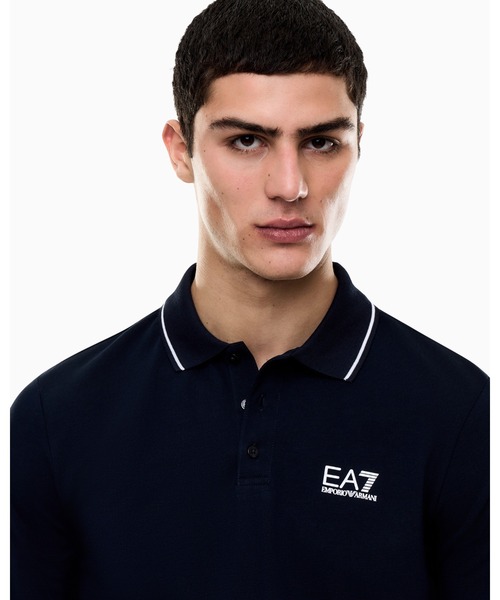 EMPORIO ARMANI EA7(エンポリオアルマーニイーエーセブン)の「<オンライン限定>【エンポリオ アルマーニ EA7】Core Identity 長袖ポロシャツ ストレッチコットン(ポロシャツ・メンズ・ブルー・LARGE/MEDIUM/SMALL/X-LARGE/X-SMALL)」の5枚目の写真