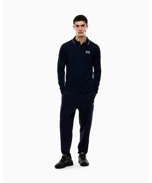 EMPORIO ARMANI EA7(エンポリオアルマーニイーエーセブン)の「<オンライン限定>【エンポリオ アルマーニ EA7】Core Identity 長袖ポロシャツ ストレッチコットン(ポロシャツ・メンズ・ブルー・LARGE/MEDIUM/SMALL/X-LARGE/X-SMALL)」の2枚目の写真