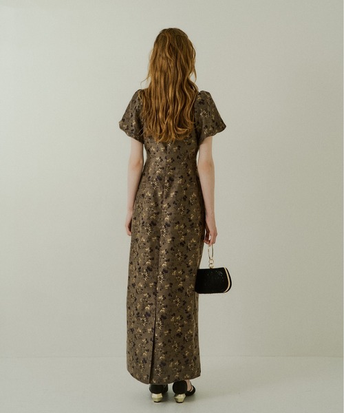 LE'RURE(リルアー)の「Silk jacquard dress(ドレス・レディース・ベージュ系/ダークネイビー・TALL/MEDIUM/SMALL)」の19枚目の写真