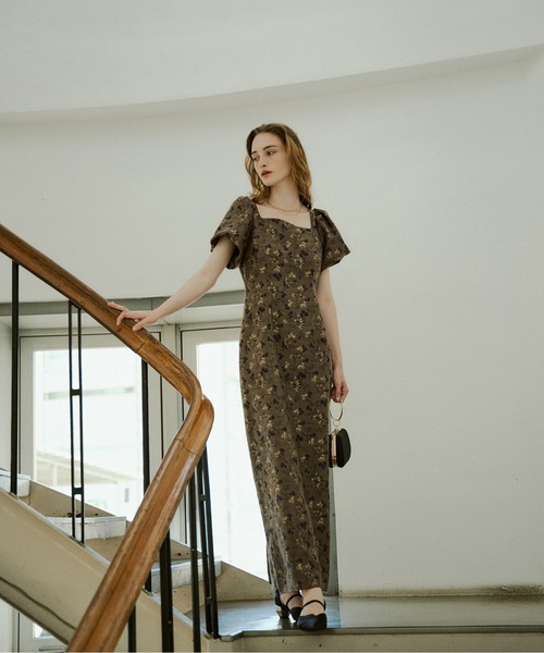 LE'RURE(リルアー)の「Silk jacquard dress(ドレス・レディース・ベージュ系/ダークネイビー・TALL/MEDIUM/SMALL)」の22枚目の写真