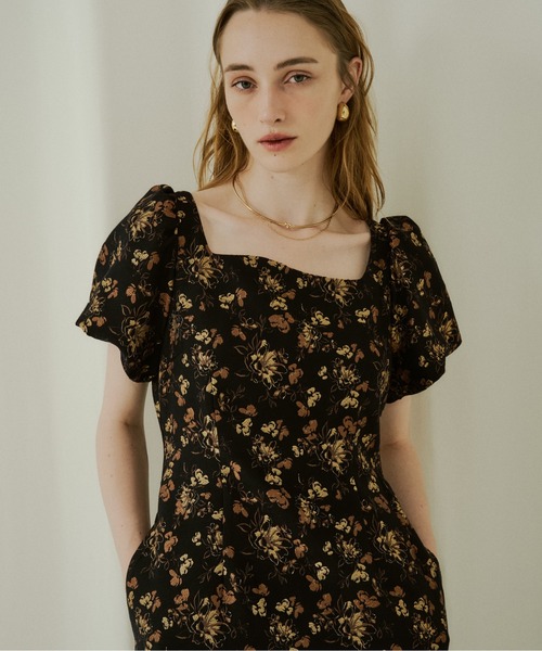 LE'RURE(リルアー)の「Silk jacquard dress(ドレス・レディース・ベージュ系/ダークネイビー・TALL/MEDIUM/SMALL)」の14枚目の写真