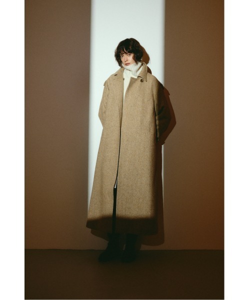 RIM.ARK(リムアーク)の「【26FW OUTER PRE ORDER】Herringbone over loose CT(ヘリンボーン オーバー ルーズ コート)(テーラードジャケット・レディース・ベージュ/ブラック・36/38)」の3枚目の写真