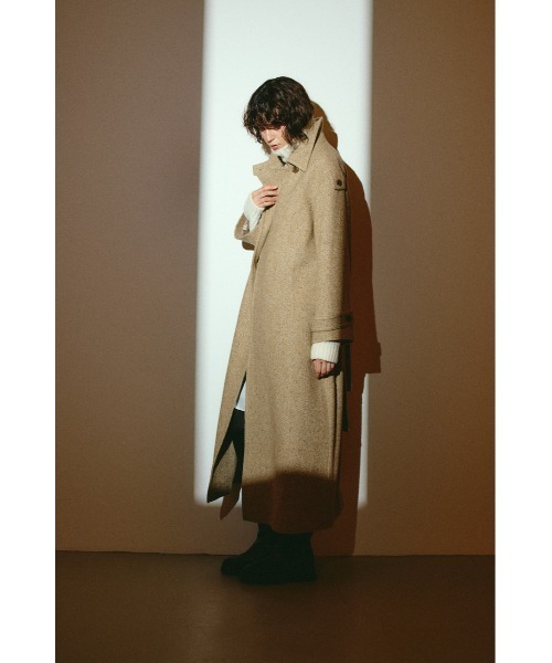 RIM.ARK(リムアーク)の「【26FW OUTER PRE ORDER】Herringbone over loose CT(ヘリンボーン オーバー ルーズ コート)(テーラードジャケット・レディース・ベージュ/ブラック・36/38)」の6枚目の写真