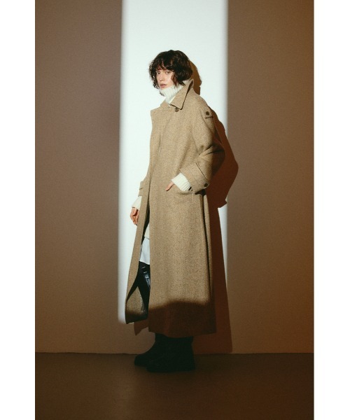 RIM.ARK(リムアーク)の「【26FW OUTER PRE ORDER】Herringbone over loose CT(ヘリンボーン オーバー ルーズ コート)(テーラードジャケット・レディース・ベージュ/ブラック・36/38)」の7枚目の写真