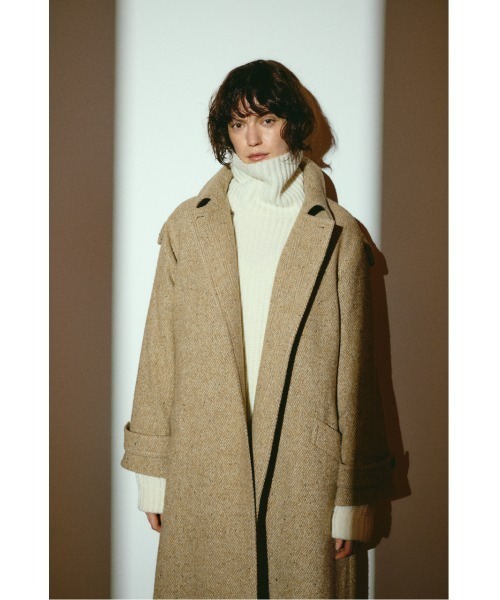 RIM.ARK(リムアーク)の「【26FW OUTER PRE ORDER】Herringbone over loose CT(ヘリンボーン オーバー ルーズ コート)(テーラードジャケット・レディース・ベージュ/ブラック・36/38)」の9枚目の写真