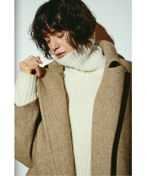 RIM.ARK(リムアーク)の「【26FW OUTER PRE ORDER】Herringbone over loose CT(ヘリンボーン オーバー ルーズ コート)(テーラードジャケット・レディース・ベージュ/ブラック・36/38)」の10枚目の写真