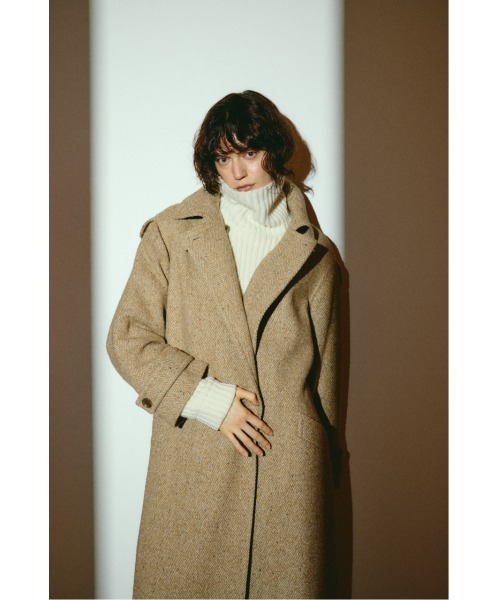 RIM.ARK(リムアーク)の「【26FW OUTER PRE ORDER】Herringbone over loose CT(ヘリンボーン オーバー ルーズ コート)(テーラードジャケット・レディース・ベージュ/ブラック・36/38)」の11枚目の写真