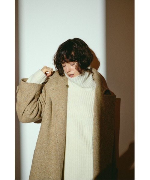 RIM.ARK(リムアーク)の「【26FW OUTER PRE ORDER】Herringbone over loose CT(ヘリンボーン オーバー ルーズ コート)(テーラードジャケット・レディース・ベージュ/ブラック・36/38)」の12枚目の写真