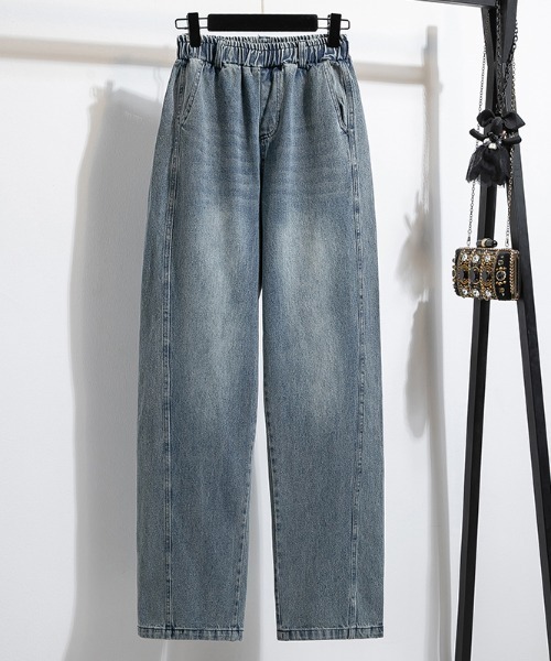 AMAJI(アマジ)の「バレル デニムパンツ(デニムパンツ・レディース・ブルー・X-LARGE/LARGE)」の1枚目の写真