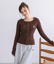 【U.S. POLO ASSN.】clear 別注 肩リボンニットトップス
