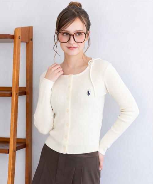 U.S. POLO ASSN.(ユーエスポロアッスン)の「【U.S. POLO ASSN.】clear 別注 肩リボンニットトップス(ニット/セーター・レディース・イエロー系その他/ピンク/アイボリー/ブラウン・F)」の2枚目の写真