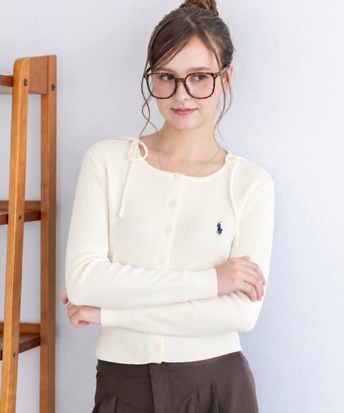 U.S. POLO ASSN.(ユーエスポロアッスン)の「【U.S. POLO ASSN.】clear 別注 肩リボンニットトップス(ニット/セーター・レディース・イエロー系その他/ピンク/アイボリー/ブラウン・F)」の6枚目の写真