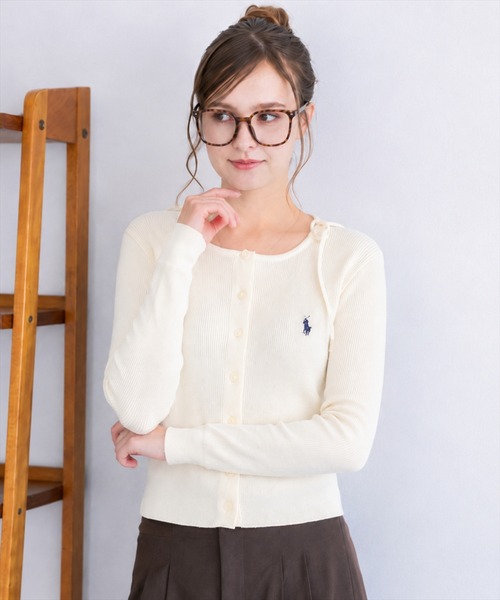 U.S. POLO ASSN.(ユーエスポロアッスン)の「【U.S. POLO ASSN.】clear 別注 肩リボンニットトップス(ニット/セーター・レディース・イエロー系その他/ピンク/アイボリー/ブラウン・F)」の7枚目の写真