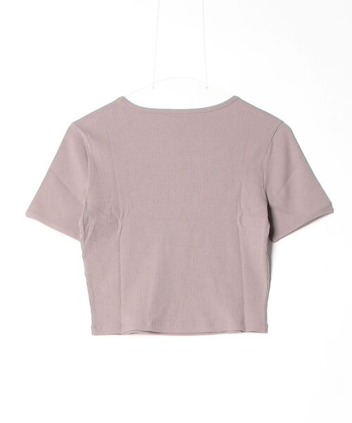 XEXYMIX(ゼクシィミックス)の「ゼクシィミックス ソフトリブクロップド丈半袖(Tシャツ/カットソー・レディース・ブラウン/ブラック・L/M)」の3枚目の写真