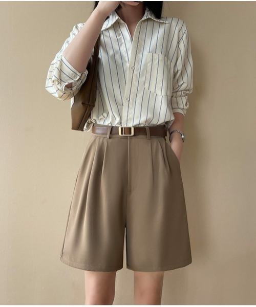 BACKYARD FAMILY(バックヤードファミリー)の「ハーフパンツ 春夏(その他パンツ・レディース・ブラウン/ライトベージュ・XL)」の1枚目の写真