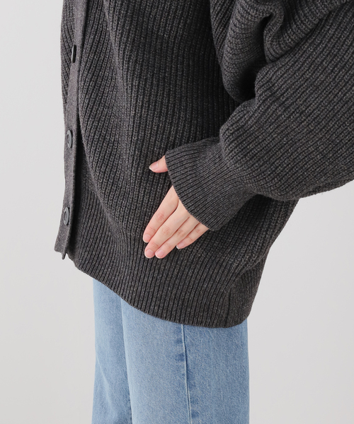 Deuxieme Classe(ドゥーズィエムクラス)の「【LA PISCINE/ラ ピシーヌ】KNIT CARDI(カーディガン/ボレロ・レディース・チャコールグレー/ベージュ・FREE)」の7枚目の写真