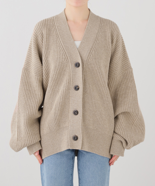Deuxieme Classe(ドゥーズィエムクラス)の「【LA PISCINE/ラ ピシーヌ】KNIT CARDI(カーディガン/ボレロ・レディース・チャコールグレー/ベージュ・FREE)」の3枚目の写真