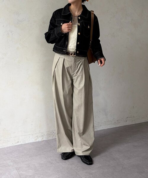 Thevon(ゼボン)の「ウォッシャブルFレザータックパンツ(その他パンツ・レディース・グレイッシュベージュ/ブラック/ブラウン・S/M)」の22枚目の写真