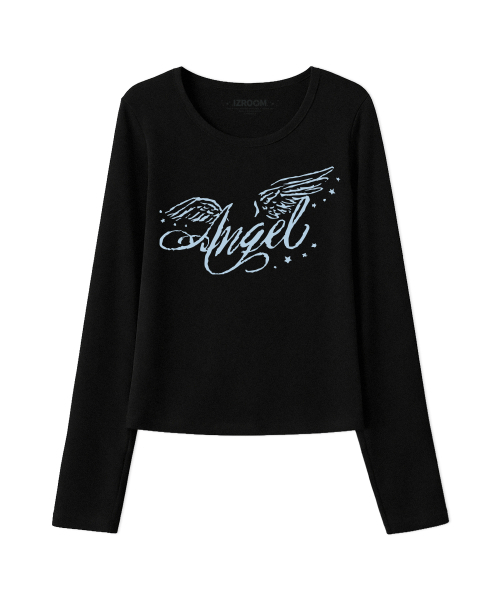 IZROOM(イズルーム)の「エンジェルウィングス スリムフィット ロングスリーブ (ブラック)(Tシャツ/カットソー・レディース・その他・FREE)」の1枚目の写真
