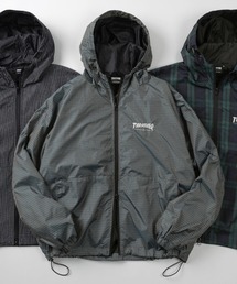 【70】【THRASHER/スラッシャー】チェック柄 マウンテンパーカー/ウインドブレーカー/ブルゾン/ジャケット/ライトアウター/フーディー/オーバーサイズ/スケーター/ロゴ刺繍/ユニセックス/レディース/メンズ