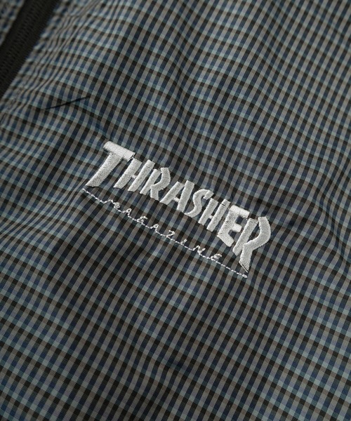 THRASHER(スラッシャー)の「【70】【THRASHER/スラッシャー】チェック柄 マウンテンパーカー/ウインドブレーカー/ブルゾン/ジャケット/ライトアウター/フーディー/オーバーサイズ/スケーター/ロゴ刺繍/ユニセックス/レディース/メンズ(ナイロンジャケット・レディース・ブルー/グリーン/ブラック・L/XL/M)」の7枚目の写真