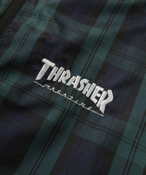 THRASHER(スラッシャー)の「【70】【THRASHER/スラッシャー】チェック柄 マウンテンパーカー/ウインドブレーカー/ブルゾン/ジャケット/ライトアウター/フーディー/オーバーサイズ/スケーター/ロゴ刺繍/ユニセックス/レディース/メンズ(ナイロンジャケット・レディース・ブルー/グリーン/ブラック・L/XL/M)」の9枚目の写真