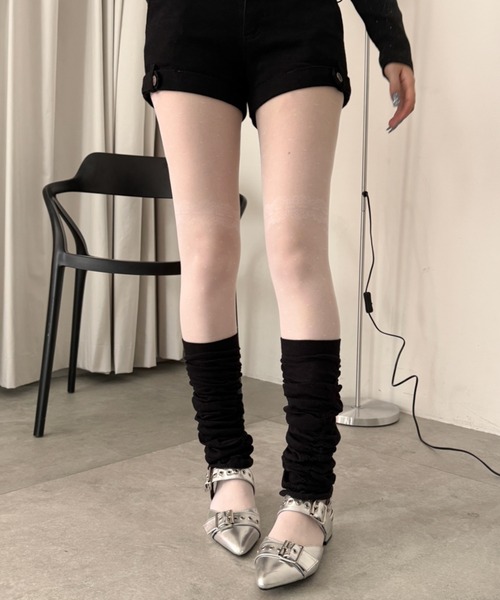 WEGO(ウィゴー)の「WEGO/シャーリングレッグカバー(ソックス/靴下・レディース・ブラック・FREE)」の1枚目の写真