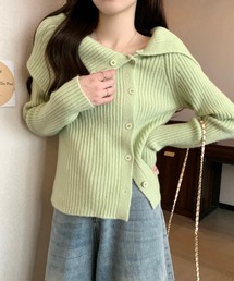 アシンメトリーカラー ニットトップス
