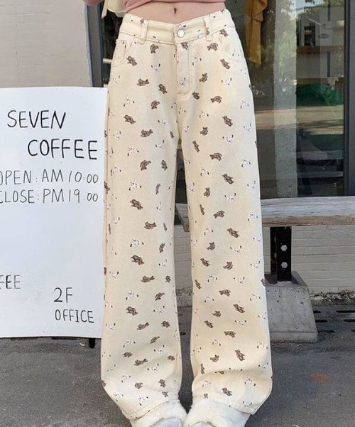 Vipoa(ヴィポア)の「Bear pattern pants(その他パンツ・レディース・アイボリー・LARGE/MEDIUM)」の3枚目の写真