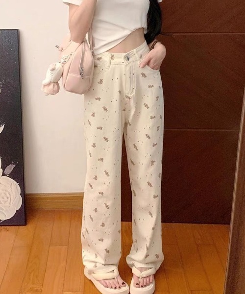 Vipoa(ヴィポア)の「Bear pattern pants(その他パンツ・レディース・アイボリー・LARGE/MEDIUM)」の6枚目の写真
