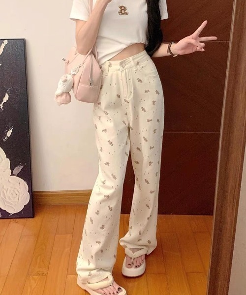 Vipoa(ヴィポア)の「Bear pattern pants(その他パンツ・レディース・アイボリー・LARGE/MEDIUM)」の7枚目の写真