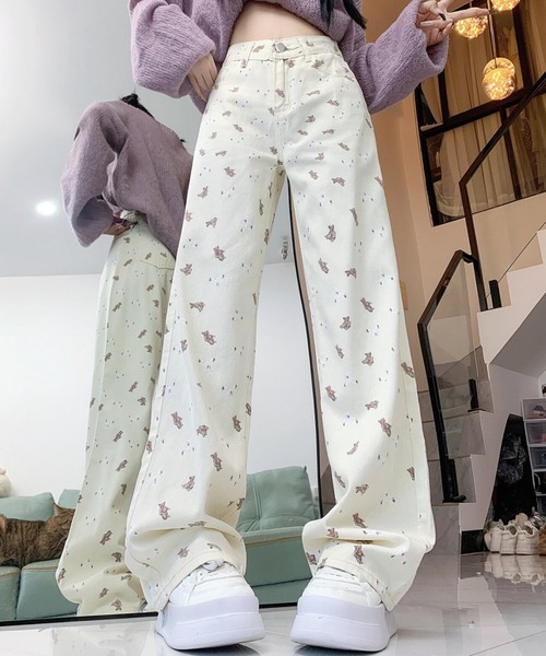 Vipoa(ヴィポア)の「Bear pattern pants(その他パンツ・レディース・アイボリー・LARGE/MEDIUM)」の9枚目の写真