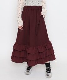 【NEW SIZE】フリルティアードジャージロングスカート