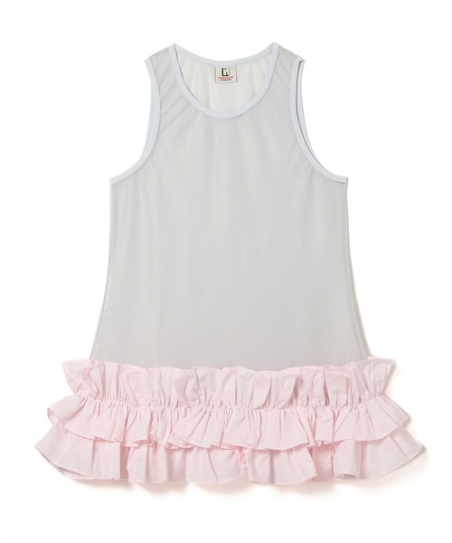 NON TOKYO（ノントーキョー）の「FRILL MESH TANK-TOP（タンクトップ・レディース・ピンク/ブルー/ホワイト・FREE）」の3枚目の写真