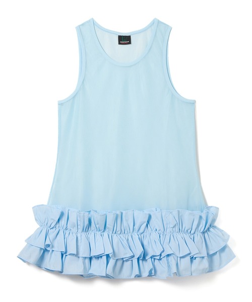 NON TOKYO（ノントーキョー）の「FRILL MESH TANK-TOP（タンクトップ・レディース・ピンク/ブルー/ホワイト・FREE）」の9枚目の写真