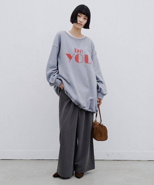 CIAOPANIC TYPY(チャオパニックティピー)の「∴かすれロゴバルーンチュニックスウェット(スウェット・レディース・ネイビー/グレー/オフホワイト・ONE SIZE)」の4枚目の写真
