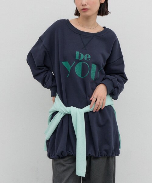 CIAOPANIC TYPY(チャオパニックティピー)の「∴かすれロゴバルーンチュニックスウェット(スウェット・レディース・ネイビー/グレー/オフホワイト・ONE SIZE)」の7枚目の写真