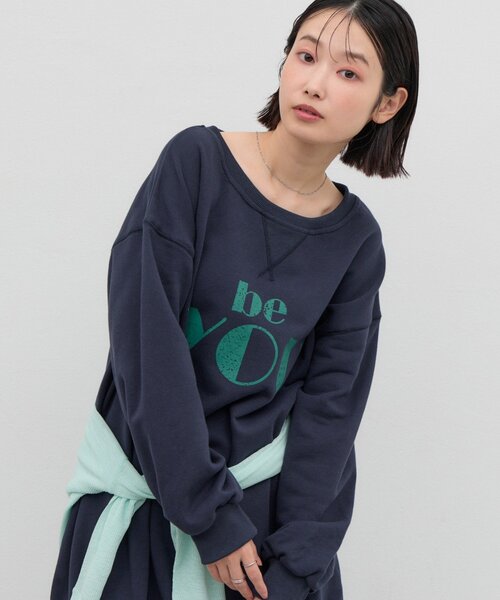 CIAOPANIC TYPY(チャオパニックティピー)の「∴かすれロゴバルーンチュニックスウェット(スウェット・レディース・ネイビー/グレー/オフホワイト・ONE SIZE)」の8枚目の写真