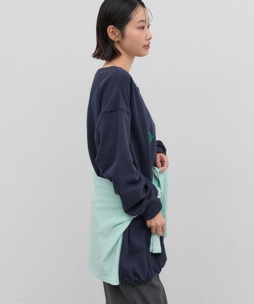 CIAOPANIC TYPY(チャオパニックティピー)の「∴かすれロゴバルーンチュニックスウェット(スウェット・レディース・ネイビー/グレー/オフホワイト・ONE SIZE)」の9枚目の写真