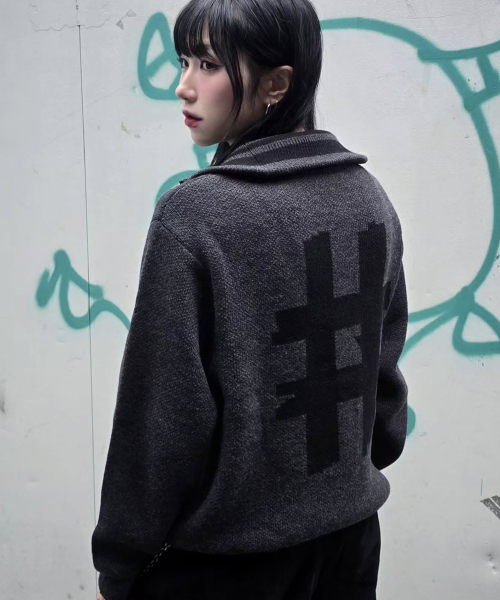 BEENTRILL(ビントリル)の「ソーホー ハッシュタグ カーディガン(チャコール)(カーディガン/ボレロ・レディース・その他・SMALL/MEDIUM/LARGE/X-LARGE)」の1枚目の写真
