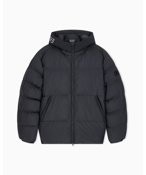 EMPORIO ARMANI EA7(エンポリオアルマーニイーエーセブン)の「【エンポリオ アルマーニ EA7】オーバーサイズロゴフードパデッドジャケット(ダウンジャケット/コート・メンズ・グレイッシュブルー/ブラック・LARGE/X-LARGE/SMALL/MEDIUM/X-SMALL)」の13枚目の写真