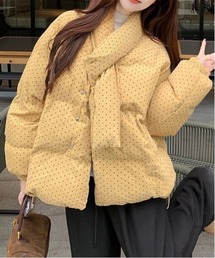 ドット柄コーデュロイ中綿ジャケット