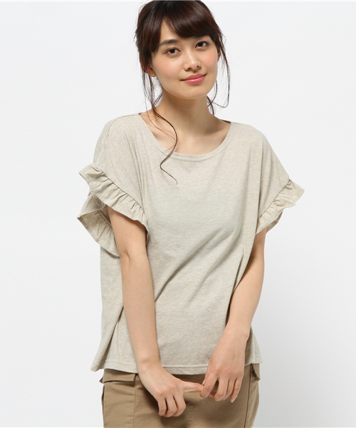 Samansa Mos2 サマンサ モスモス の フリル袖カットソー Tシャツ カットソー Wear